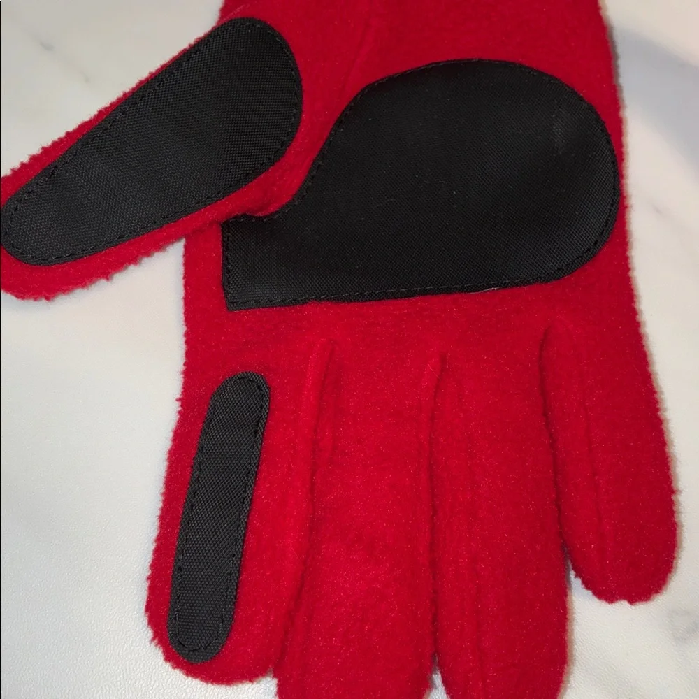 Lands' End Women's Red Fleece Gloves